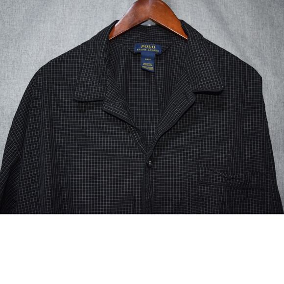 Polo Ralph Lauren Men’s Pajama Set Black Micro-Grid Check 100% Cotton – Large - Picture 2 of 5